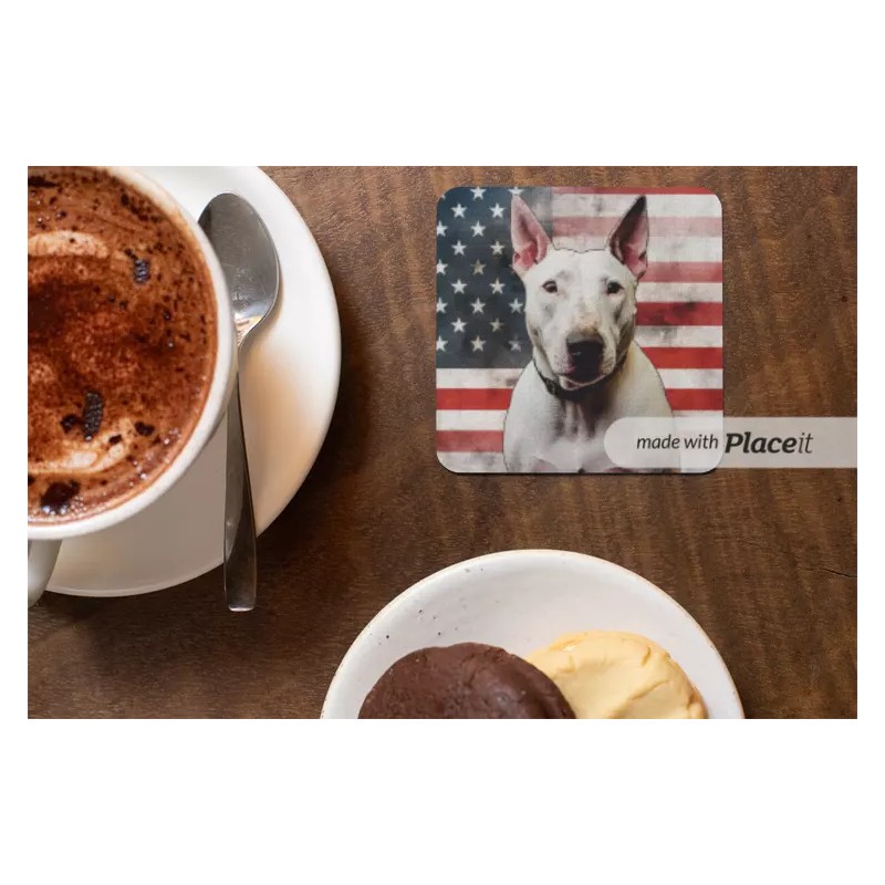 Bull Terrier Dog Breed - Patriotic Style Beverage COASTER