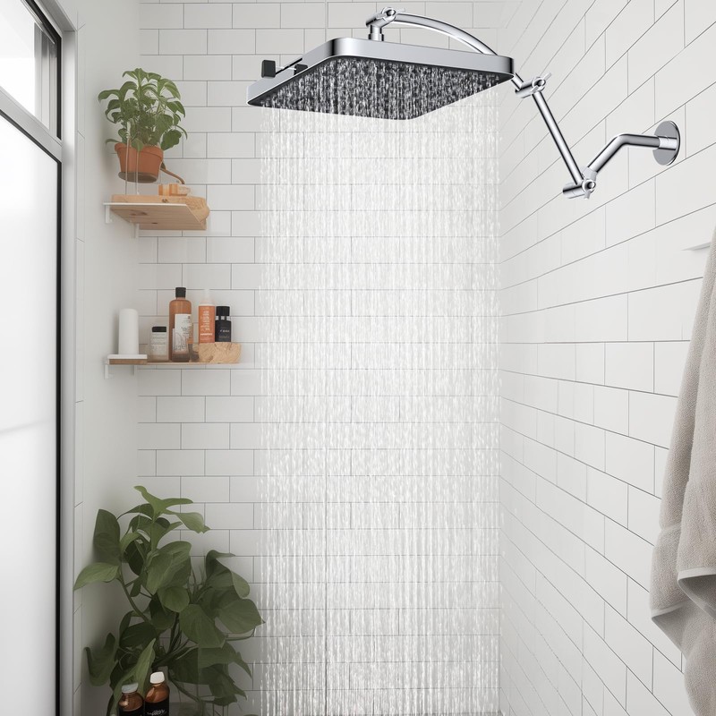 Hibbent Rain Shower Head, 13'' High Pressure Rainfall Square 5