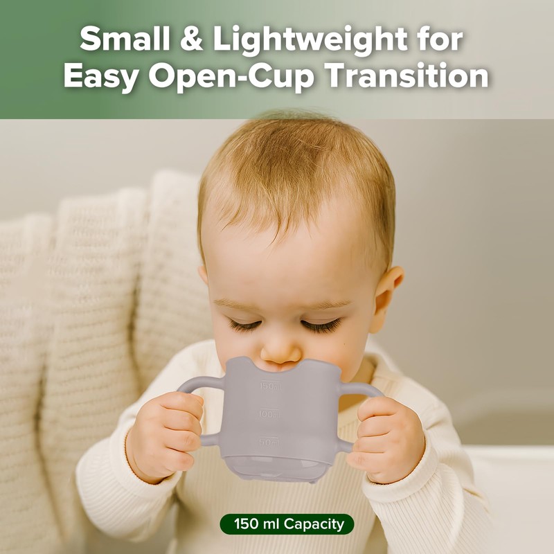 haakaa Silicone Toddler Cups, BPA Free Drop-Proof Training Open Cups