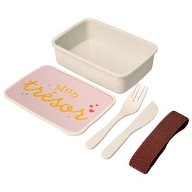 Fabulous Lunch Box with Cutlery Pink - Mon Trésor Bébé Mignon Parent - 700 ml