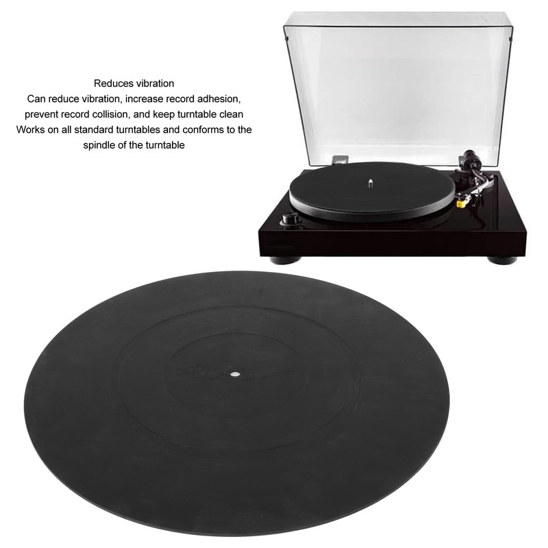 Turntable Platter Mat, VinylRecord Rubber Turntable Slip Mat Vibration Reduction