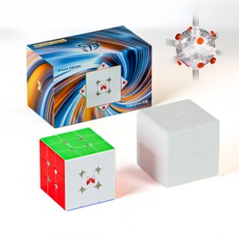 XMDCuber QY Toys Tornado V5 M - Cubo di velocità magnetico, con rivestimento UV 3 x 3, con nucleo magnetico Tornado V5 M, senza adesivo (versione magnetica a 8 nuclei)