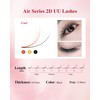 NAGARAKU 2D UU Eyelashes, Double Tips, Parallel U-Shape, Volume Fans,