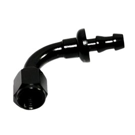 AN4 4AN AN-4 90 Degree Push On/Push Lock Hose End Fitting Adapter Swivel Aluminium Black Universal