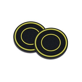 2 Pack Car Coasters for Cup Holder, 2.75 Inch Universal Auto Waterproof Coasters Silicon Insulation Cup Mats,No-Slip Anti Dust Insert Coaster for Woman Man, Suit for Vehicle Interior (2, Yellow)