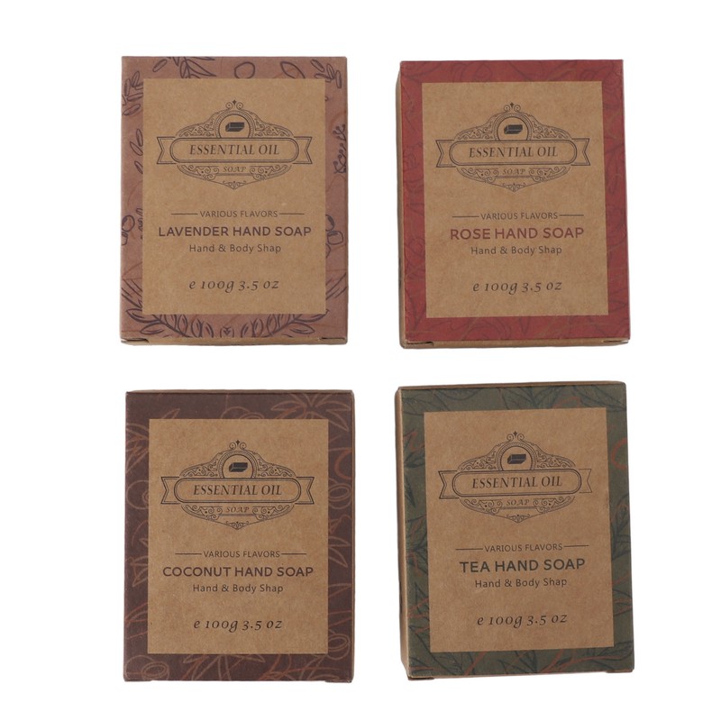 4pcs Exfoliating Soap Set Moisturizing Colorful Sea Salt Shea Butter