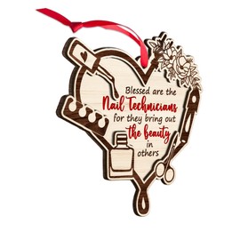 ARTSYWIX Nail Tech Christmas Ornament 2024, Nail Technician Ornament for Tree Nail Salon Decoration, Nail Tech Gifts for Her Nail Lovers Boss, Nail Artist Beauty Ornaments, Makeup Manicurist Ornament