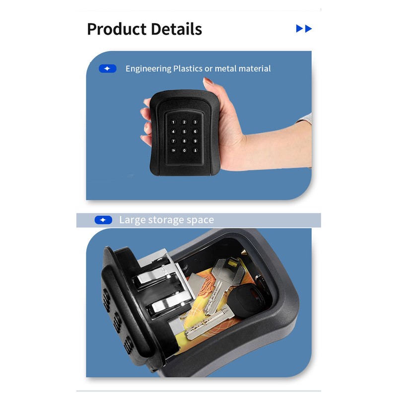 Key Lock Box Sturdy Waterproof Rust Resistant Large Capacity Wall