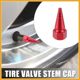 Partuto 8pcs Red Car Spike Wheel Tyre Tire Valve Air Stem Cap Cover Replacement