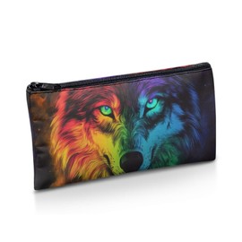 Wnbucioht Animal Wolf School Pencil Case for Boys Girls Pen Bag Kids Children Big Capacity School Supplies Large Pencil Holder Pen Box Stationery Organizer Bags Zipper Purse