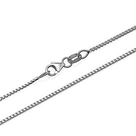 SA Chains 1mm sterling silver 925 Italian Franco chain necklace bracelet anklet with lobster claw clasp - inch 7.5"/19cm