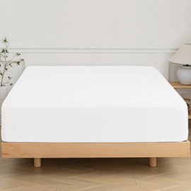 SSW HOMES Fitted Sheet Extra Deep 40cm, Brushed Microfiber Breathable Durable Soft Hypoallergenic Fitted Bed Sheet Shrinkage and Fade Resistant (White, Double)