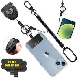 ELV Heavy Duty Retractable Badge Reel with Interval Locking, Theft and Drop Protection Universal Lanyard with 31” Cord, Key Ring, Lobster Clip and Phone Tether Tabs