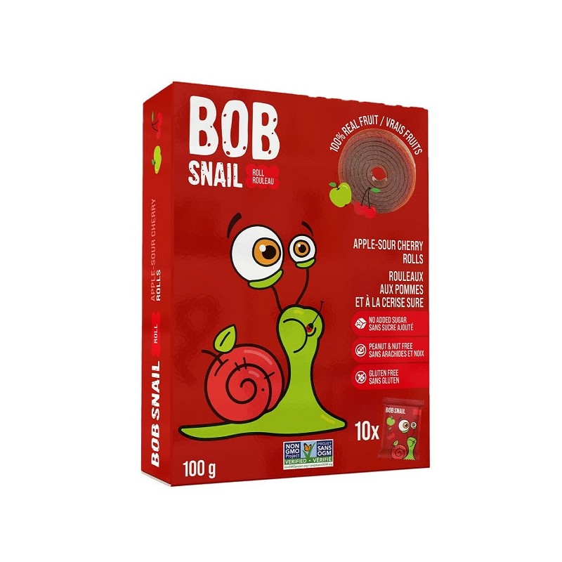 Bob Snail Fruit Roll 5 x 100g (Flavours), Apple Raspberry