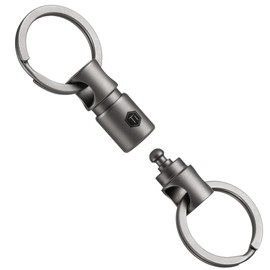 KeyUnity Quick Release Keychain Titanium KA24 Keychain Detachable Keyring One-Touch Fashionable Release Quick-Detach 360° Rotation Compact Lightweight Rustproof Key Loss Prevention Gadget