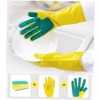 CIYODO 1 Pair Latex Dishwashing Gloves with Scouring Pad Reusable
