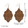 Bohemian Wood Earrings Natural Retro Lightweight Hollow Pattern Geometric Wooden
