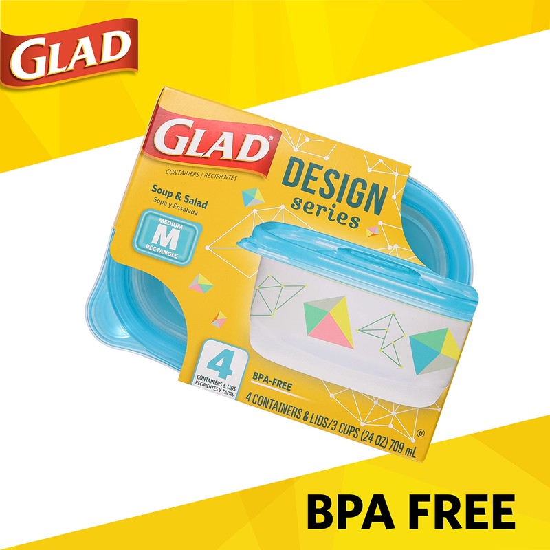 Glad GladWare Design Series Food Storage Containers - Medium Rectangle