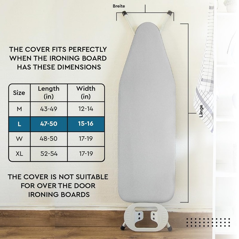 Encasa XO Ironing Board Cover and Pad 54"x15" - Thick