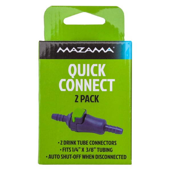 Mazama Quick Connect 2 Pack for Popular Hydration Bladders Reservoirs and Backpacks, Fits 1/4" Inner Dimension Tubing