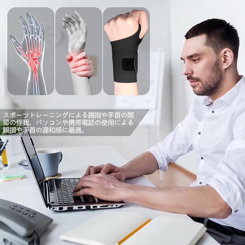 KUENZ Wrist Support, Ultra-thin Rubber, Strong Support, Thumb Base Support,