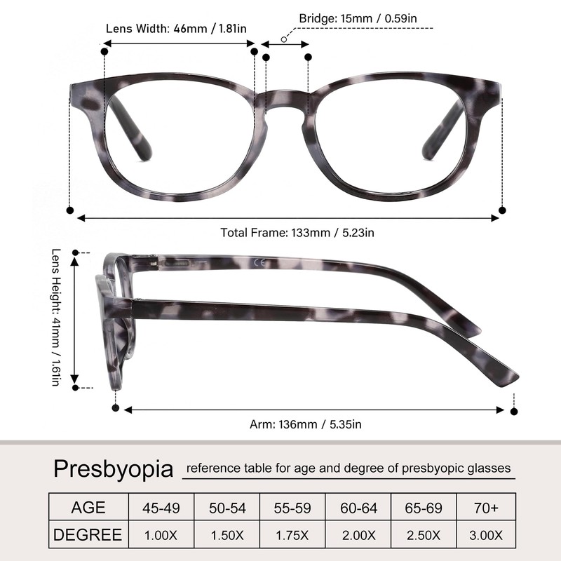 Przene 4 Pack Reading Glasses with Spring Hinge Blue Light