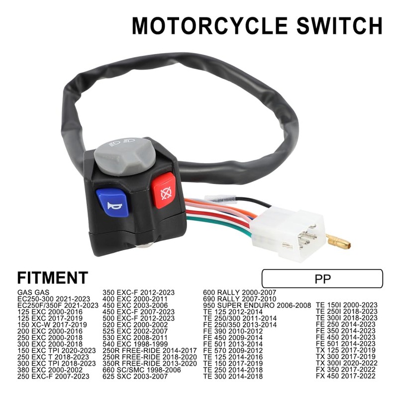 Runfarr Motorcycle Handlebar Switch, Plug & Play On/Off Switch Grip
