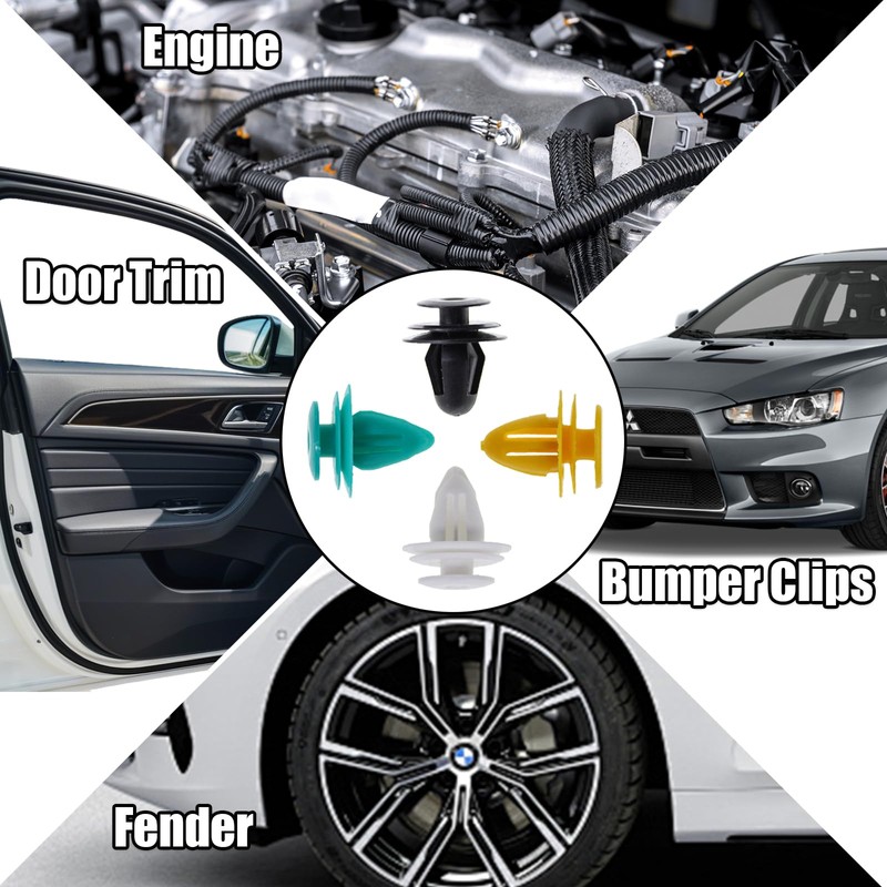 60 PCS Car Panel Clips, Four Sizes Ranging from 8mm