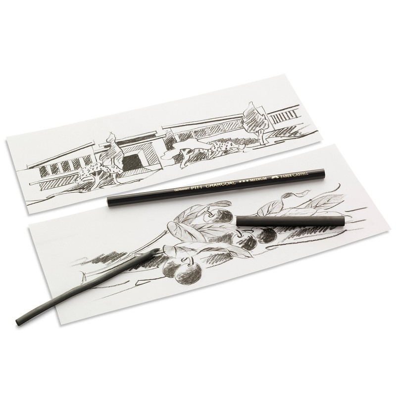 Faber-Castell Hard Compressed Pitt Charcoal Stick - Black