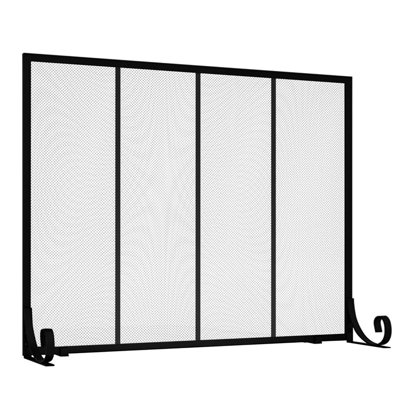 Fire Beauty Flat Panel Fireplace Screen Spark Guard Wrought Metal