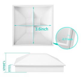 Eapele 4X4(3.5in x 3.5in) Wood Fence Post Caps, PP Plastic Water-Proof UV-Proof, Keep Post from Cracking and Rotting (24pcs, White）
