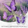 OUTANG Butterfly Pendant Necklace with Synthetic Birthstone Butterfly Jewelry Gift