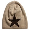 Womens Star Slouch Winter Beanie MU118, Farbe:beige;Mode Größe:One Size