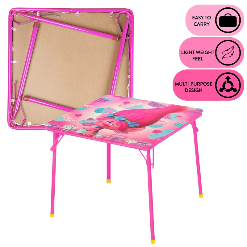 Idea Nuova Trolls 3 Piece Children's Activity Square Table and