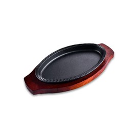 SZTNKSKJ Steak plate sizzle platter cast iron cast iron bakeware cast iron square pan cast iron skillets cast iron platter pan for roti (oval 22 * 13cm)