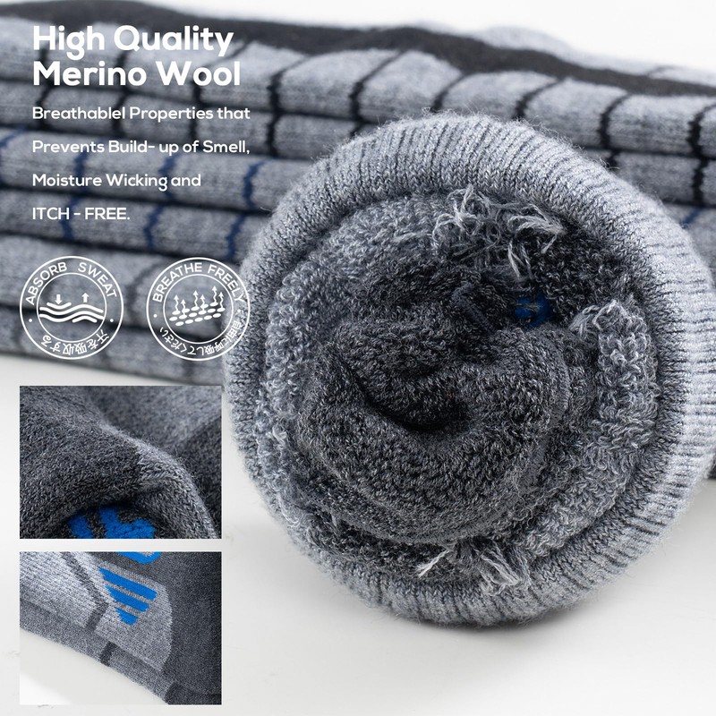 WEIERYA Ski Sock Merino Wool Ski Socks Mens Womens Skiing