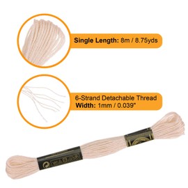 HARFINGTON 3pcs 12 Skeins Embroidery Floss 8.75yds(8m) Egyptian Long-Staple Cotton Cross Stitch Thread for Sewing DIY Bracelet Yarn String and Crafts, Dark Beige(63774)