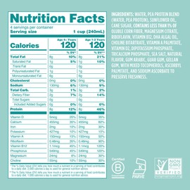 Ripple Ripple Plant Based Milk | 8g of Quality Sourced Pea Protein, Calcium Rich | Shelf Stable | Vegan & Non GMO Certified | Dairy, Soy, Nut, Gluten, & Lactose Free | 32 Fl Oz Cartons (32 Fl Oz (Pack of 3), Kids Unsweetened)