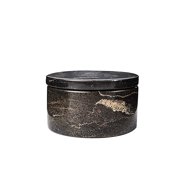 Marble Salt Box Salt Cellar with Lid 4 FL OZ