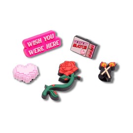 Crocs unisex adult Jibbitz 5-pack Holiday | Jibbitz for Crocs Shoe Charms, Valentines Girly, Small US
