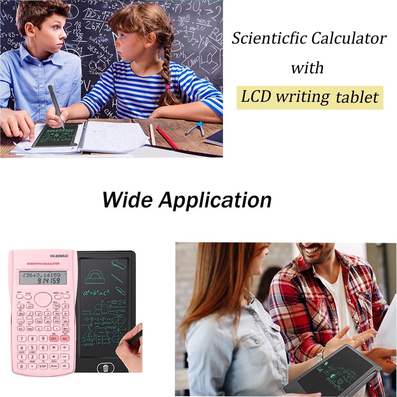 KK-82MS-B/KK-82MS-D Portable Engineering Scientific Calculator with 4.4 Inch LCD Erasable
