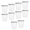 YOKIVE 10pcs Plastic Beaker Laboratory Liquid Measuring Cups with Lids