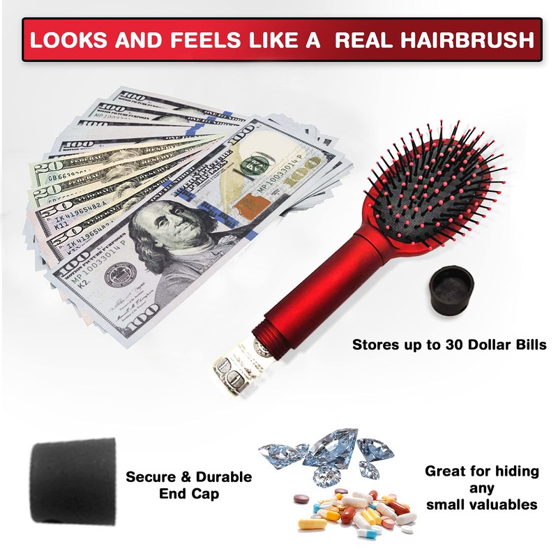 Women's Diversion Safe Bundle - Hair Brush, Scrunchie, & Lipstick