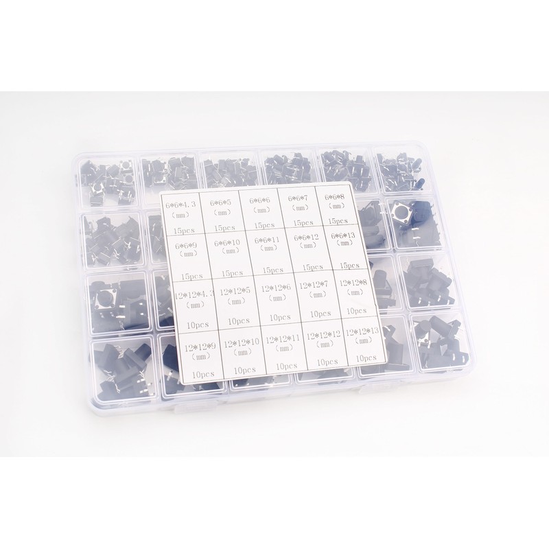 RUNCCI-YUN 250 Pieces 20 Value Tactile Push Button Switches, Button