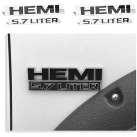 HEMI 5.7 Liter Emblem Overlay Decal - 2013-2018 Ram - (Color: Flat Black)