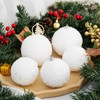 Fassory 6Pcs 10cm White Christmas Baubles Large Christmas Balls Hanging