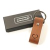 Luminick Keyring with engraving, leather with embossed heart, elegant gift