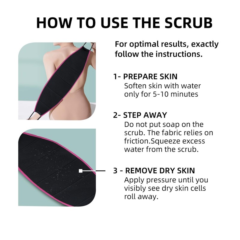 Deep Exfoliating Back Scrubber -Bath & Shower Back Scrub -