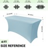 Obstal 4Ft Stretch Spandex Table Cover for Standard Folding Tables