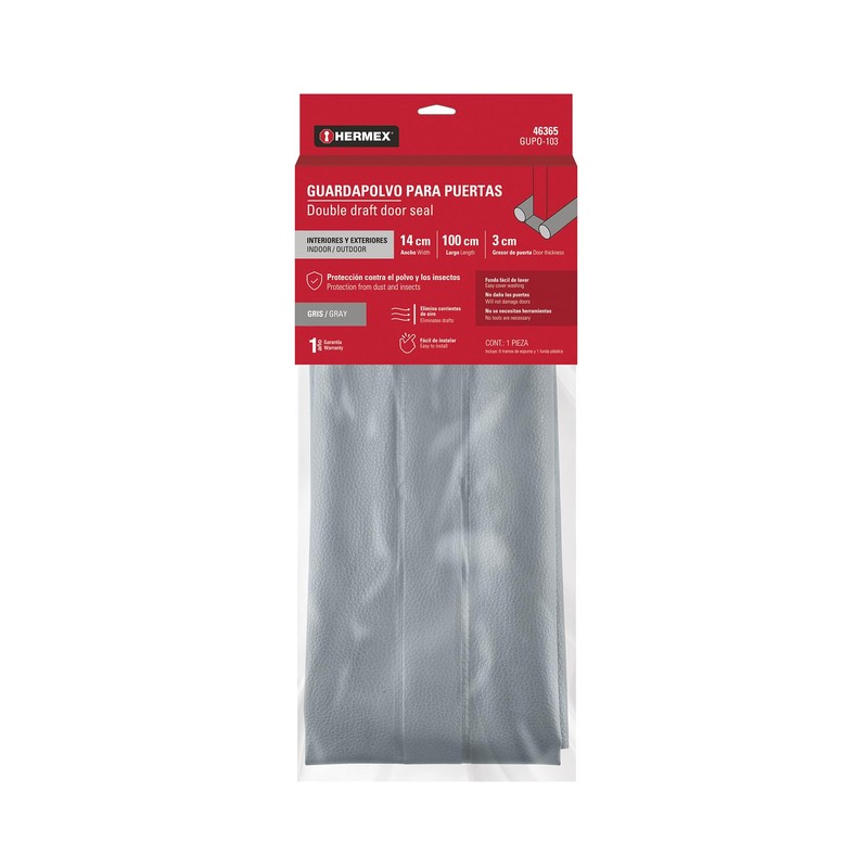Hermex GUPO-103, Guardapolvo con funda 100 cm color gris, 1